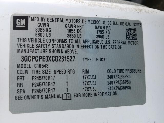 Photo 9 VIN: 3GCPCPE0XCG231527 - CHEVROLET SILVERADO 