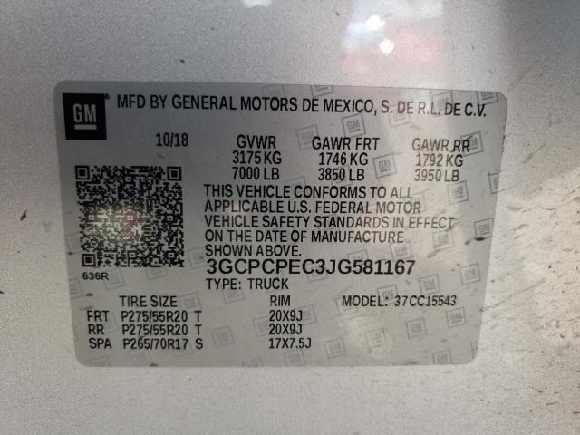 Photo 9 VIN: 3GCPCPEC3JG581167 - CHEVROLET SILVERADO 