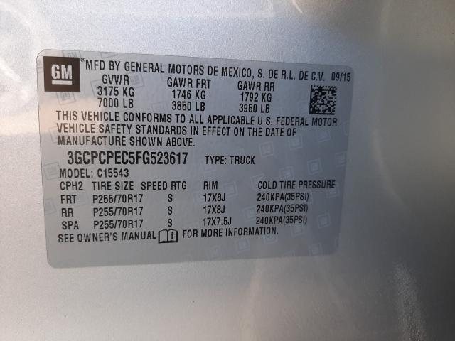 Photo 9 VIN: 3GCPCPEC5FG523617 - CHEVROLET SILVERADO 