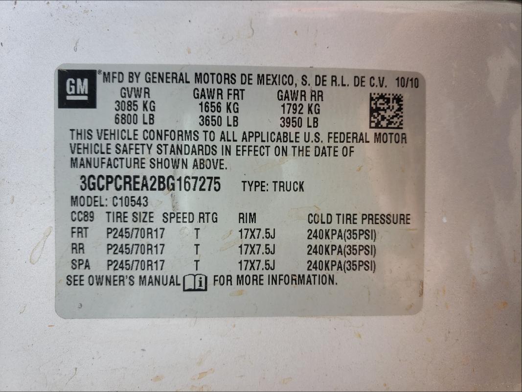 Photo 9 VIN: 3GCPCREA2BG167275 - CHEVROLET SILVERADO 