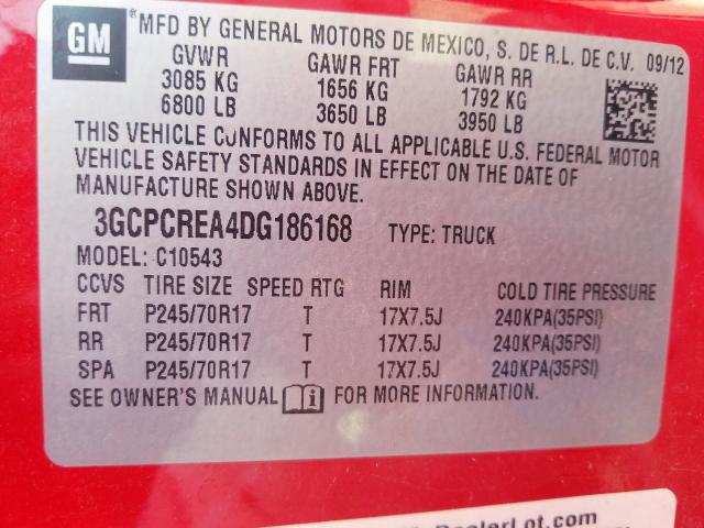 Photo 9 VIN: 3GCPCREA4DG186168 - CHEVROLET SILVERADO 