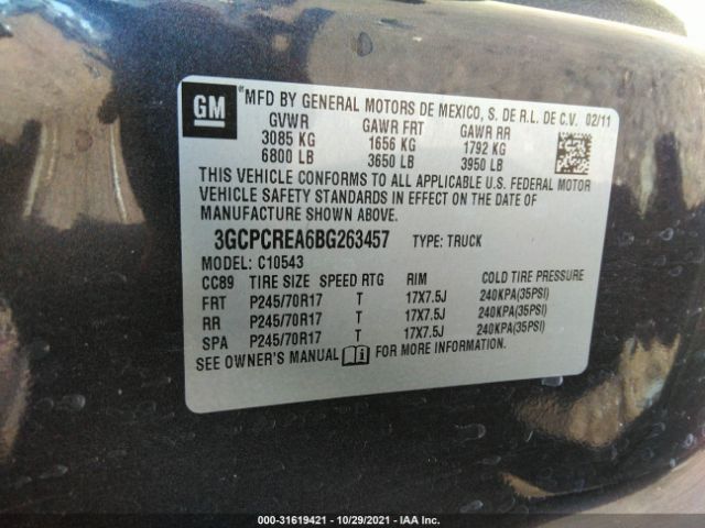 Photo 8 VIN: 3GCPCREA6BG263457 - CHEVROLET SILVERADO 1500 