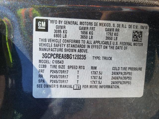 Photo 9 VIN: 3GCPCREA8BG120235 - CHEVROLET SILVERADO 