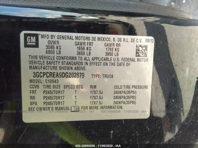 Photo 8 VIN: 3GCPCREA9DG202879 - CHEVROLET SILVERADO 1500 