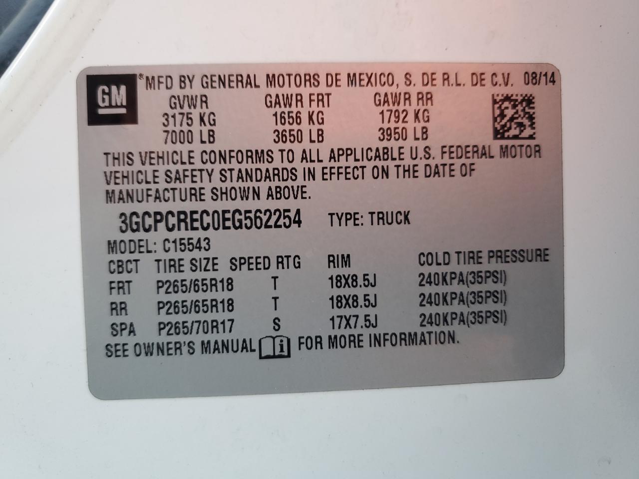 Photo 11 VIN: 3GCPCREC0EG562254 - CHEVROLET SILVERADO 