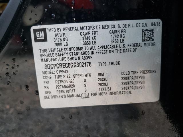 Photo 9 VIN: 3GCPCREC0GG302178 - CHEVROLET SILVERADO 