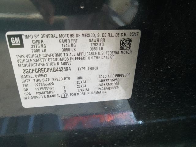 Photo 9 VIN: 3GCPCREC0HG443494 - CHEVROLET SILVERADO 