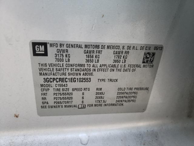 Photo 9 VIN: 3GCPCREC1EG102553 - CHEVROLET SILVERADO 