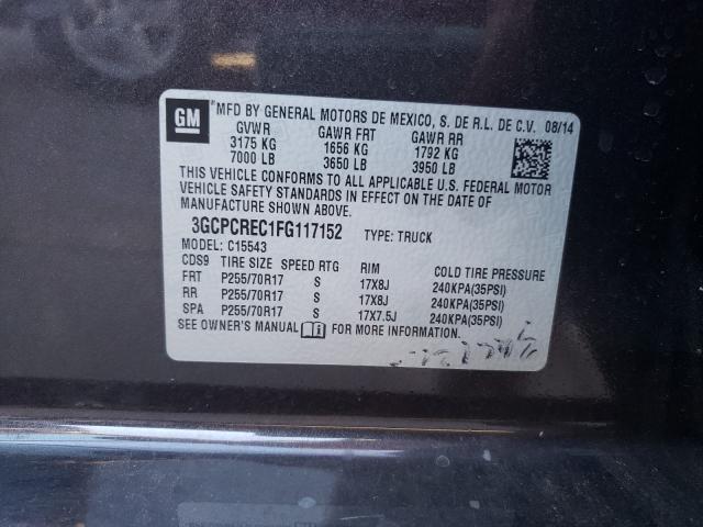 Photo 9 VIN: 3GCPCREC1FG117152 - CHEVROLET SILVERADO 