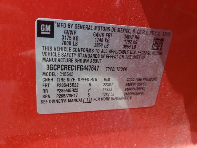 Photo 9 VIN: 3GCPCREC1FG447647 - CHEVROLET SILVERADO 