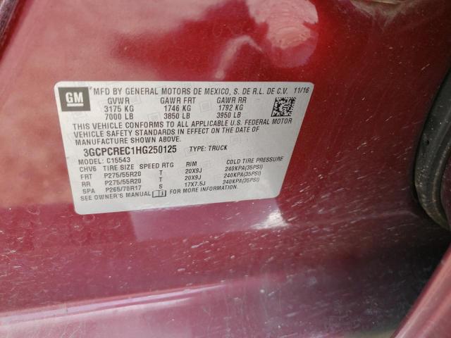 Photo 9 VIN: 3GCPCREC1HG250125 - CHEVROLET SILVERADO 