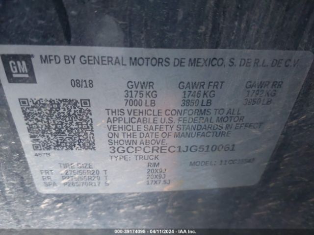 Photo 8 VIN: 3GCPCREC1JG510061 - CHEVROLET SILVERADO 