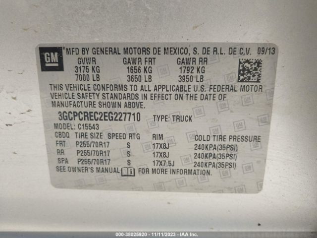 Photo 8 VIN: 3GCPCREC2EG227710 - CHEVROLET SILVERADO 