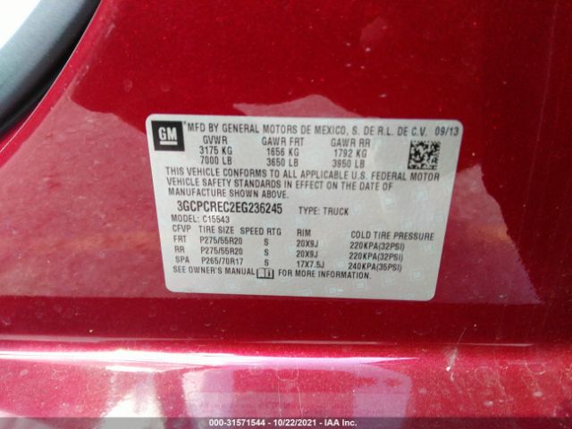 Photo 8 VIN: 3GCPCREC2EG236245 - CHEVROLET SILVERADO 1500 