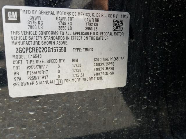 Photo 9 VIN: 3GCPCREC2GG157550 - CHEVROLET SILVERADO 