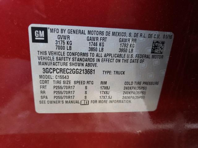 Photo 9 VIN: 3GCPCREC2GG213681 - CHEVROLET SILVERADO 