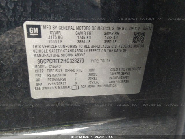 Photo 8 VIN: 3GCPCREC2HG328279 - CHEVROLET SILVERADO 1500 