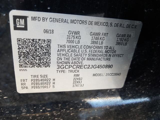 Photo 9 VIN: 3GCPCREC2JG450890 - CHEVROLET SILVERADO 