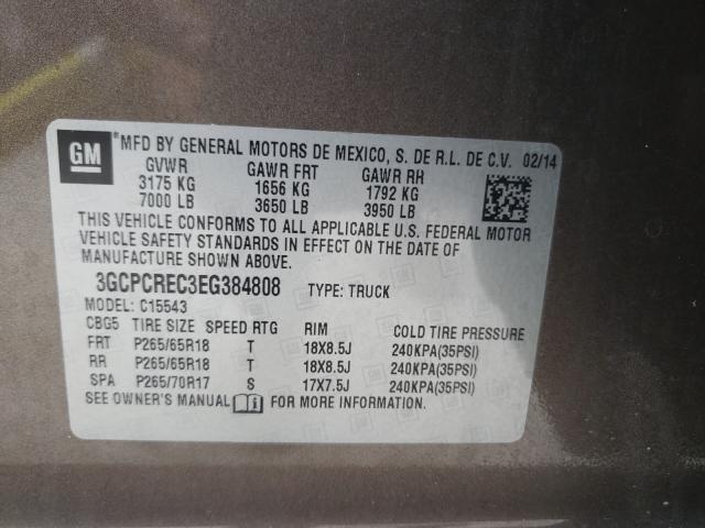 Photo 9 VIN: 3GCPCREC3EG384808 - CHEVROLET SILVERADO 