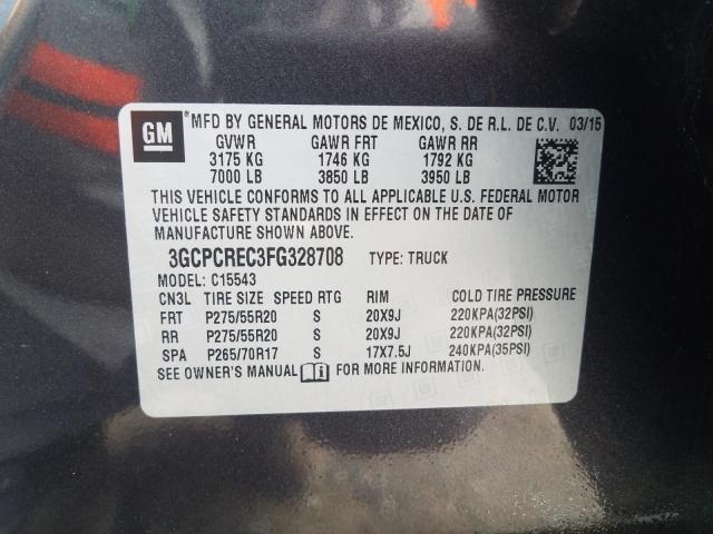 Photo 9 VIN: 3GCPCREC3FG328708 - CHEVROLET SILVERADO 