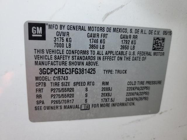 Photo 11 VIN: 3GCPCREC3FG381425 - CHEVROLET SILVERADO 