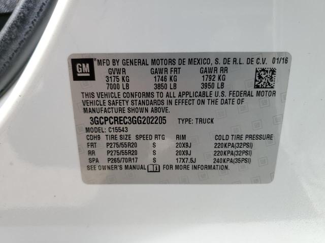 Photo 11 VIN: 3GCPCREC3GG202205 - CHEVROLET SILVERADO 