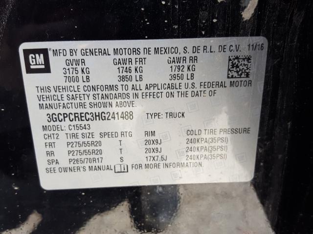 Photo 9 VIN: 3GCPCREC3HG241488 - CHEVROLET SILVERADO 