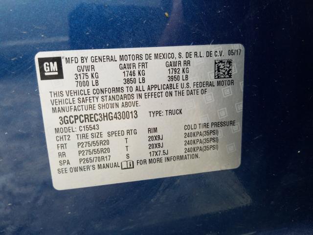 Photo 9 VIN: 3GCPCREC3HG430013 - CHEVROLET SILVERADO 