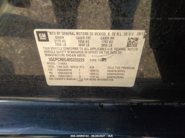 Photo 8 VIN: 3GCPCREC4EG203229 - CHEVROLET SILVERADO 1500 