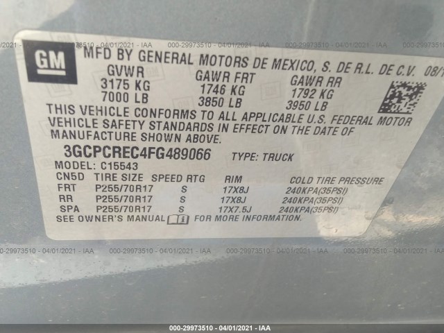 Photo 8 VIN: 3GCPCREC4FG489066 - CHEVROLET SILVERADO 1500 