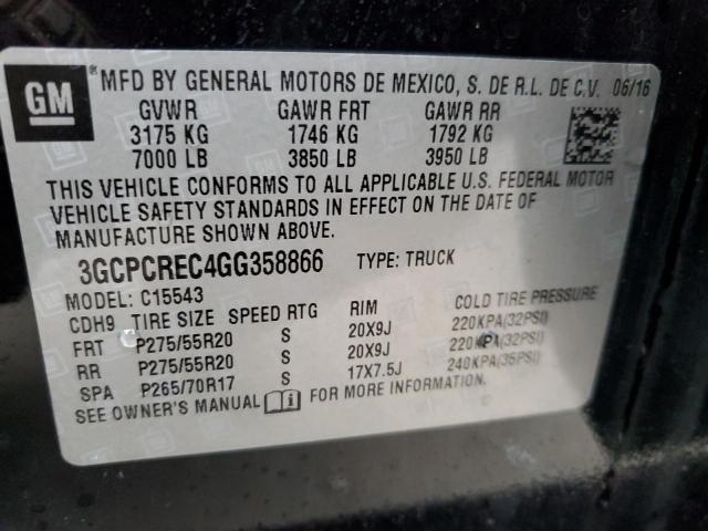 Photo 12 VIN: 3GCPCREC4GG358866 - CHEVROLET SILVERADO 