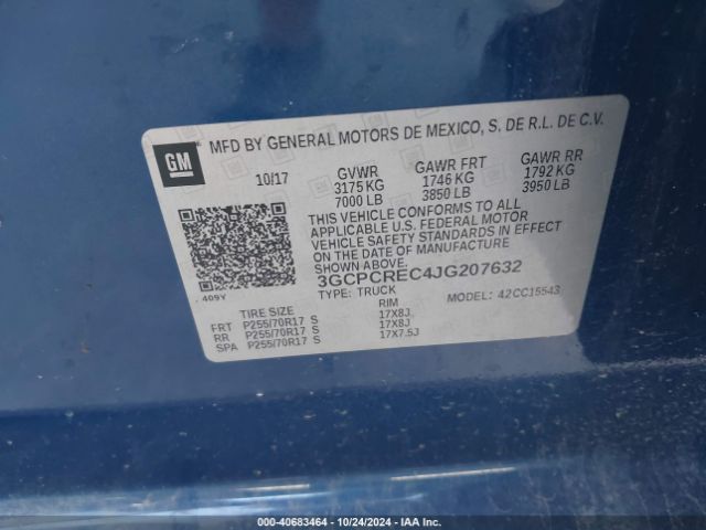 Photo 8 VIN: 3GCPCREC4JG207632 - CHEVROLET SILVERADO 