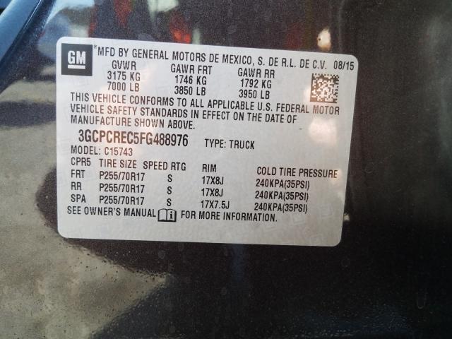 Photo 9 VIN: 3GCPCREC5FG488976 - CHEVROLET SILVERADO 