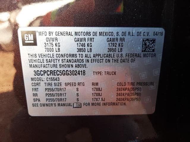 Photo 11 VIN: 3GCPCREC5GG302418 - CHEVROLET SILVERADO 