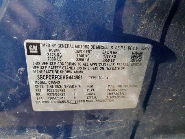 Photo 11 VIN: 3GCPCREC5HG444981 - CHEVROLET SILVERADO 