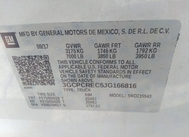 Photo 8 VIN: 3GCPCREC5JG166816 - CHEVROLET SILVERADO 1500 