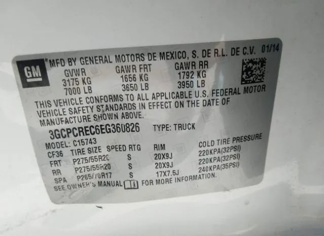 Photo 8 VIN: 3GCPCREC6EG360826 - CHEVROLET SILVERADO 1500 