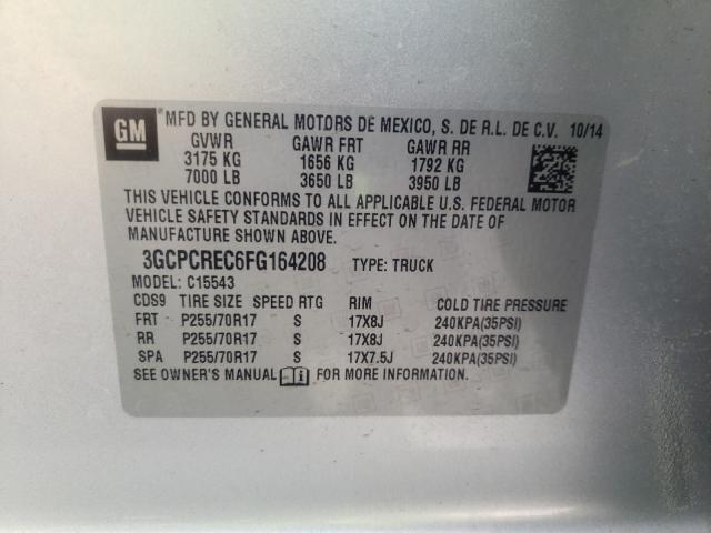 Photo 9 VIN: 3GCPCREC6FG164208 - CHEVROLET SILVERADO 