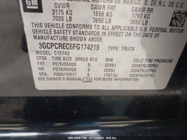 Photo 8 VIN: 3GCPCREC6FG174219 - CHEVROLET SILVERADO 