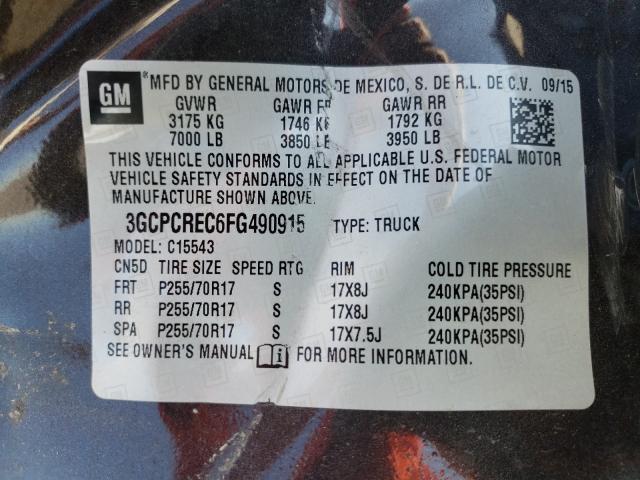 Photo 9 VIN: 3GCPCREC6FG490915 - CHEVROLET SILVERADO 