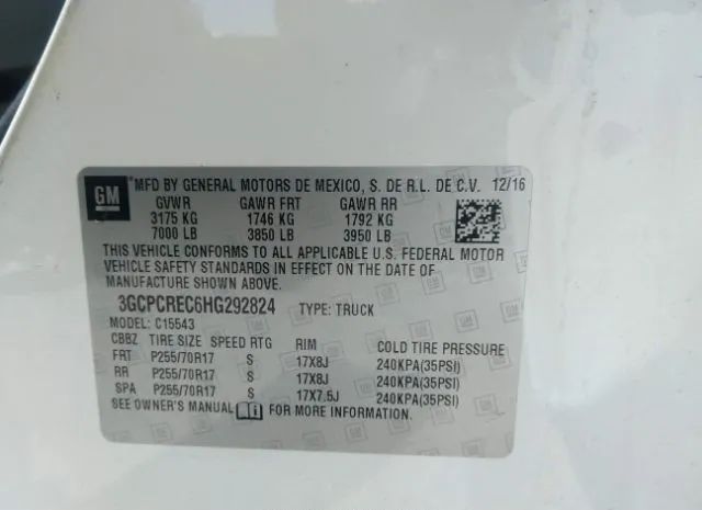 Photo 8 VIN: 3GCPCREC6HG292824 - CHEVROLET SILVERADO 1500 