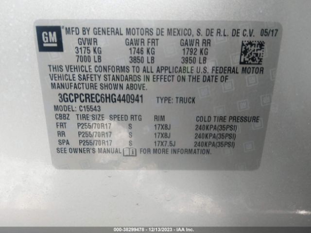 Photo 8 VIN: 3GCPCREC6HG440941 - CHEVROLET SILVERADO 