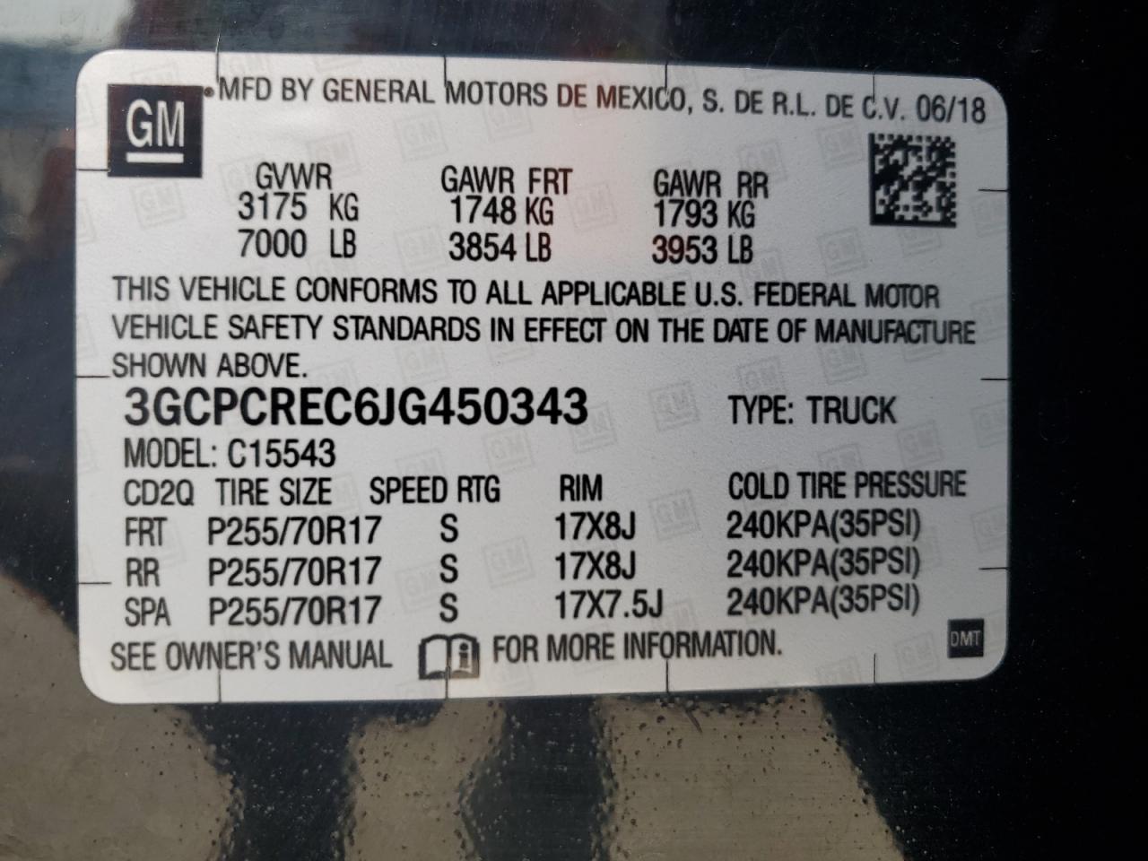 Photo 11 VIN: 3GCPCREC6JG450343 - CHEVROLET SILVERADO 