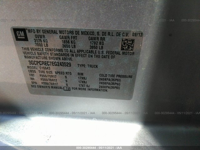 Photo 8 VIN: 3GCPCREC7EG243529 - CHEVROLET SILVERADO 1500 