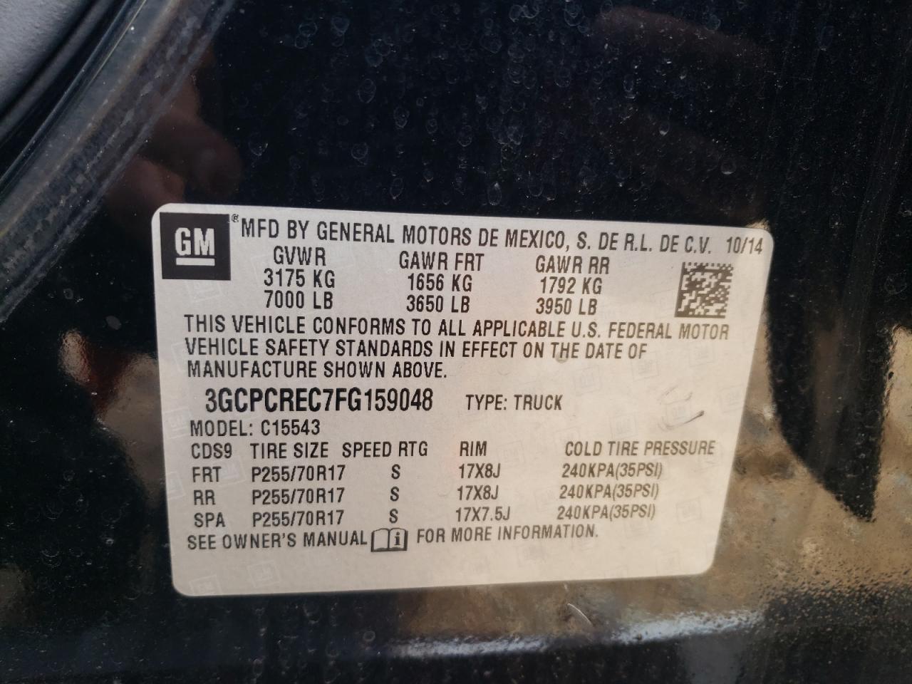 Photo 11 VIN: 3GCPCREC7FG159048 - CHEVROLET SILVERADO 