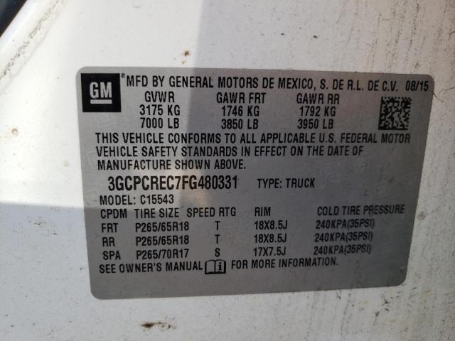 Photo 9 VIN: 3GCPCREC7FG480331 - CHEVROLET SLVRD 1500 