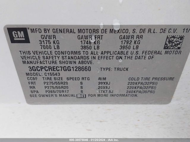 Photo 8 VIN: 3GCPCREC7GG128660 - CHEVROLET SILVERADO 