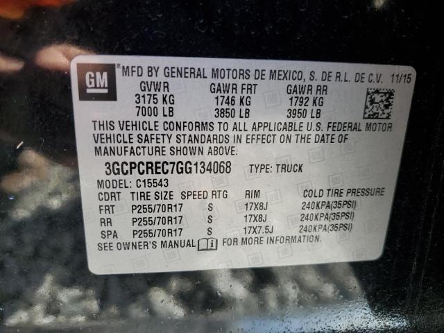 Photo 11 VIN: 3GCPCREC7GG134068 - CHEVROLET SILVERADO 