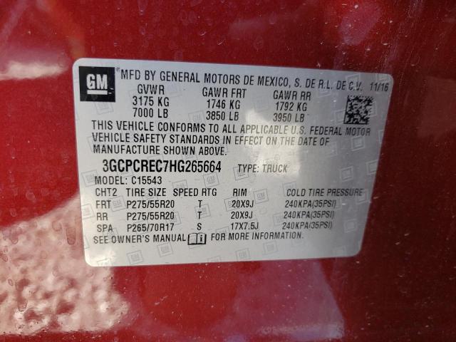 Photo 9 VIN: 3GCPCREC7HG265664 - CHEVROLET SILVERADO 