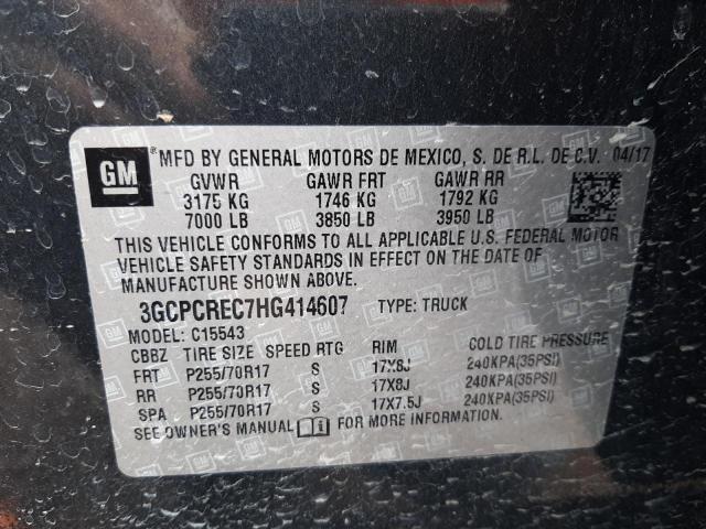 Photo 9 VIN: 3GCPCREC7HG414607 - CHEVROLET SILVERADO 